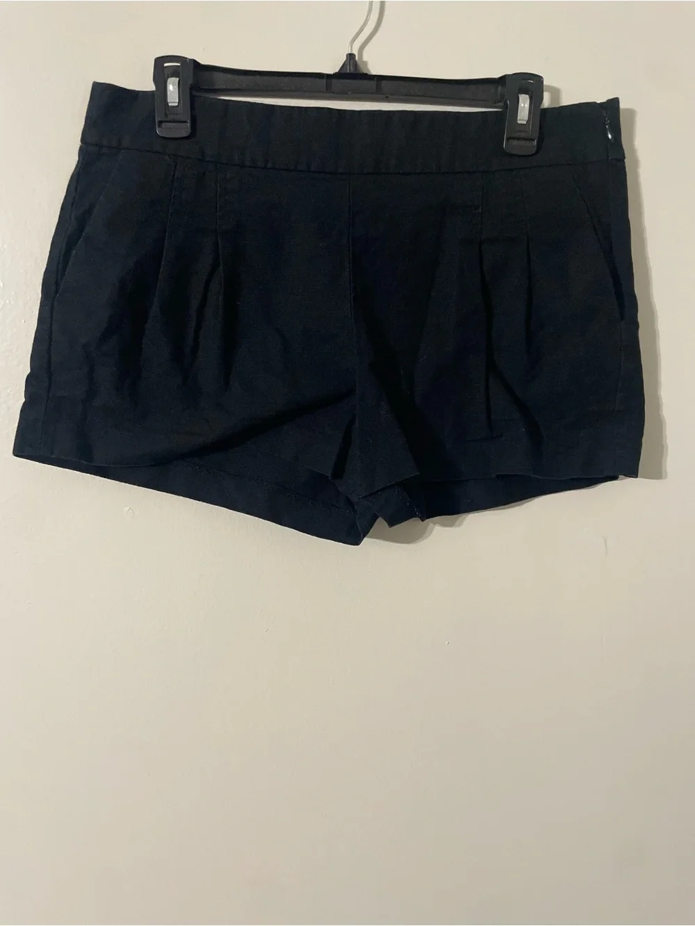 J. Crew Black Pleated Front Women's Shorts 98% Cotton Sz-Ladies 10